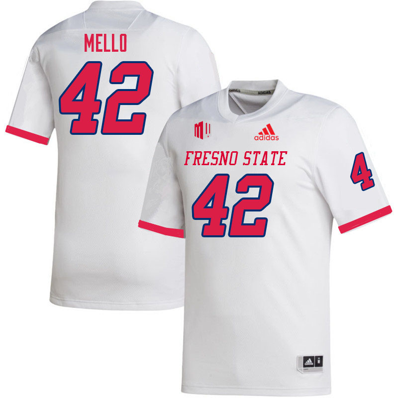 Men-Youth #42 Tyler Mello Fresno State Bulldogs College Football Jerseys Sale-White